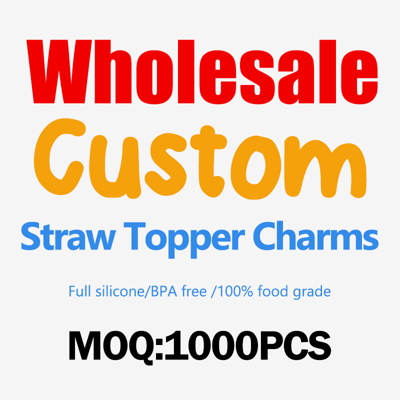 PAISEN Silicone Custom 8mm 10mm Straw Topper Charm Cover for Tumbers Wholesale Attachment Straw Topper