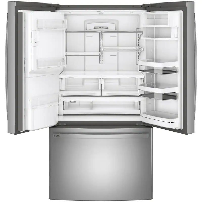 Profile 27.7 cu. ft. Smart French Door Refrigerator G E with Kuerig K-Cup in Fingerprint Resistant Stainless Steel