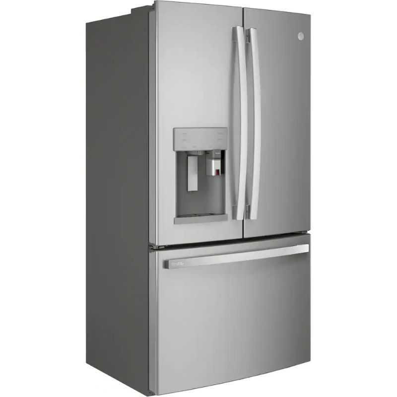 Profile 27.7 cu. ft. Smart French Door Refrigerator G E with Kuerig K-Cup in Fingerprint Resistant Stainless Steel