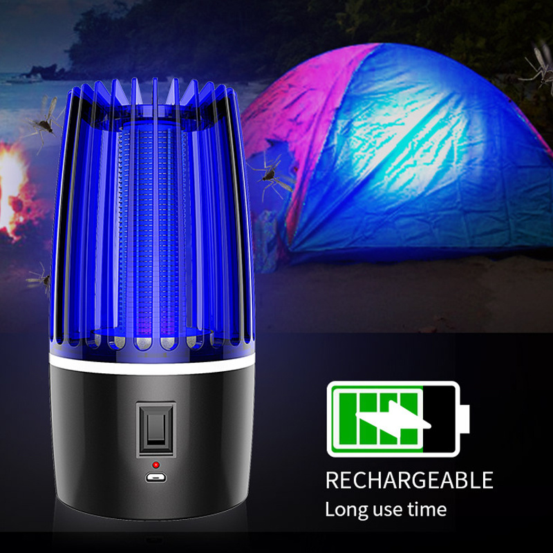 USB Rechargeable insect fly trap indoor portable bug zapper anti mosquito killer LED light electric shock mosquito killing lamp