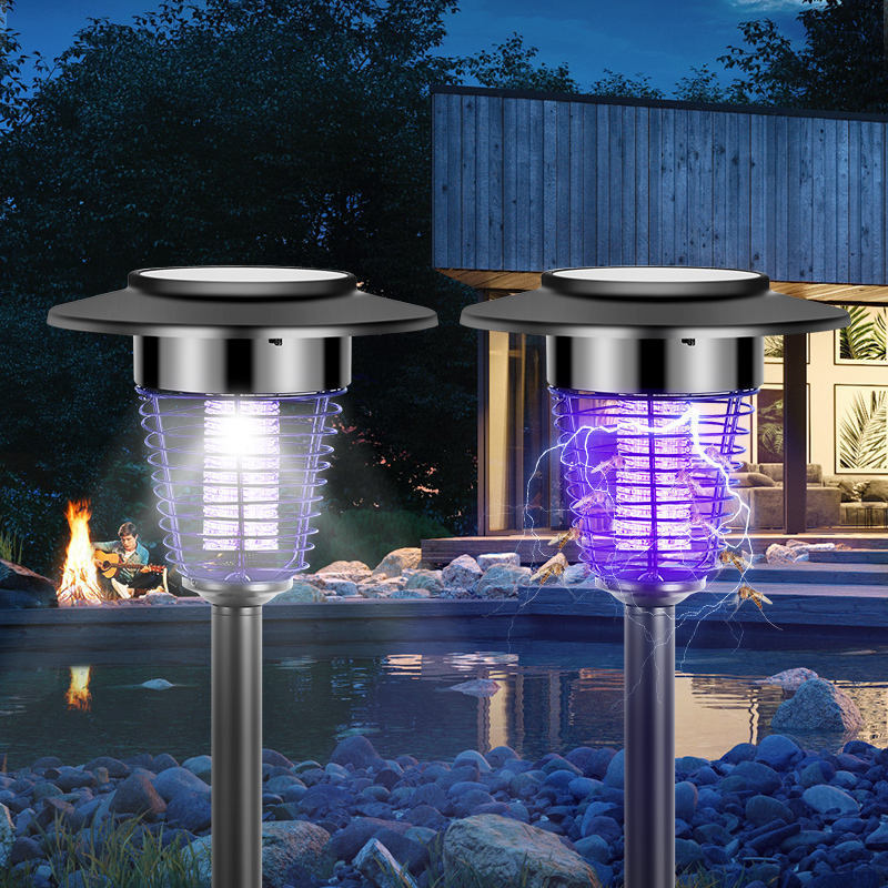 LED Bug Zapper Anti Mosquito Outdoor Garden solar powered mosquito repeller Insect Pest Control Solar insecticidal lamp