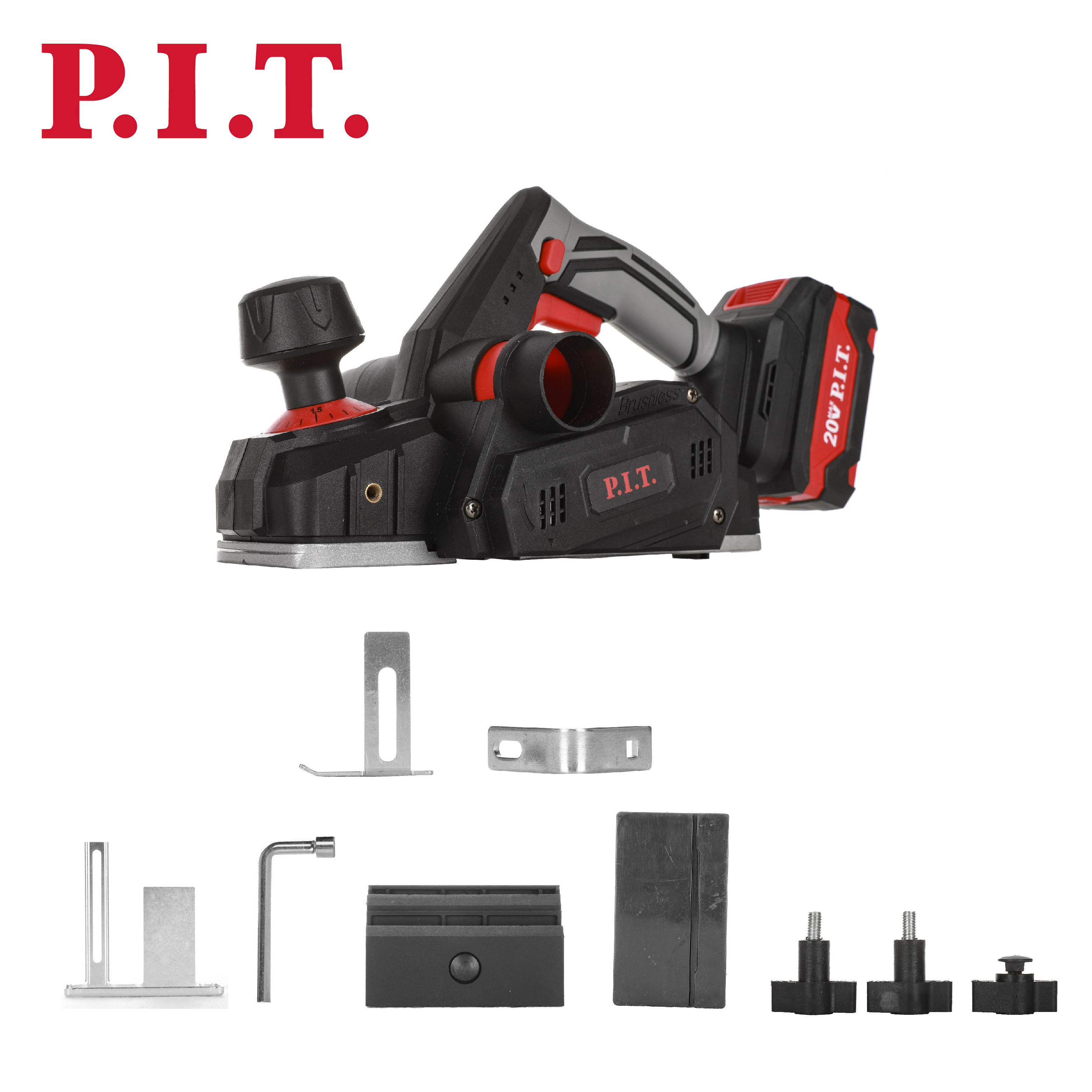 P.I.T. Power Tools 82mm 20V Cordless Brushless Mini Wood Planer Woodworking Machine