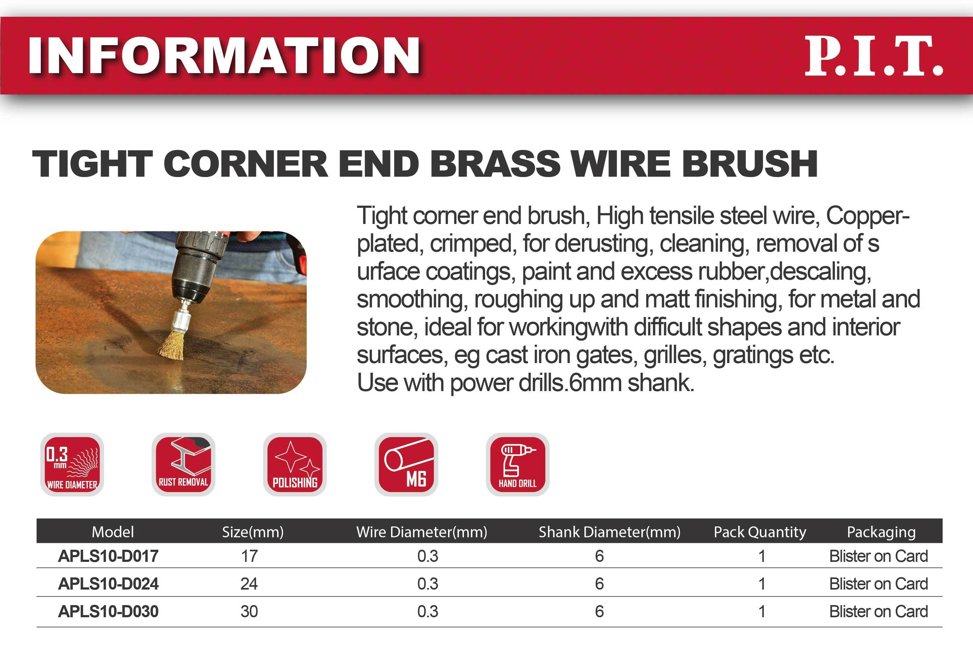 Crimped Wire End Brush for Tight-Corner Polishing Brass-coated Wire Brush