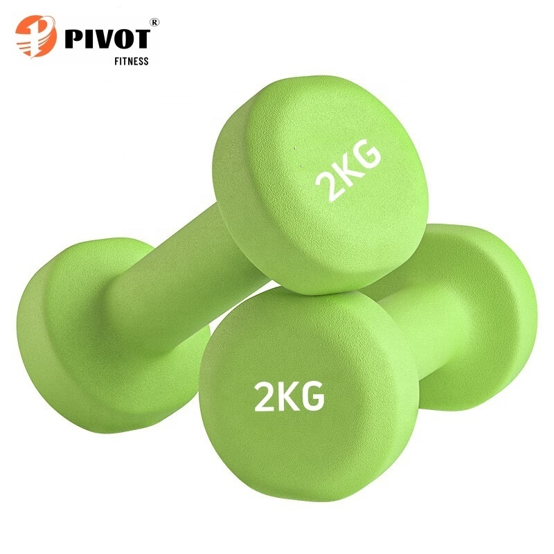 Wholesale Custom Logo  l -3kg Dumbbell Set With Rack Colored Iron Dumbbell Set Yoga Pilates Dumbbells