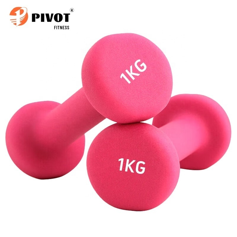 Wholesale Custom Logo  l -3kg Dumbbell Set With Rack Colored Iron Dumbbell Set Yoga Pilates Dumbbells