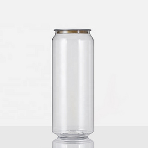 Factory wholesale 490ml 650ml clear Pull-ring Plastic Bottles PET plastic cans for beverage juice soda packaging