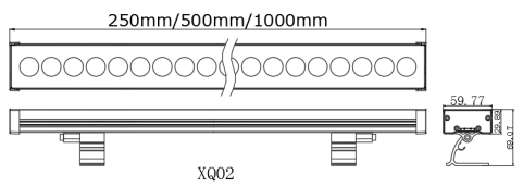 hight brightness 48W dc24v led strip recessed wall washer light housing led pixel bar