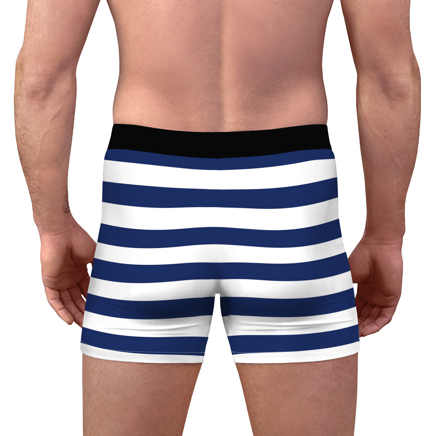 High Quality Customized Shark Printed Long Leg Polyester Men's Trunks Underwear Boxer Briefs