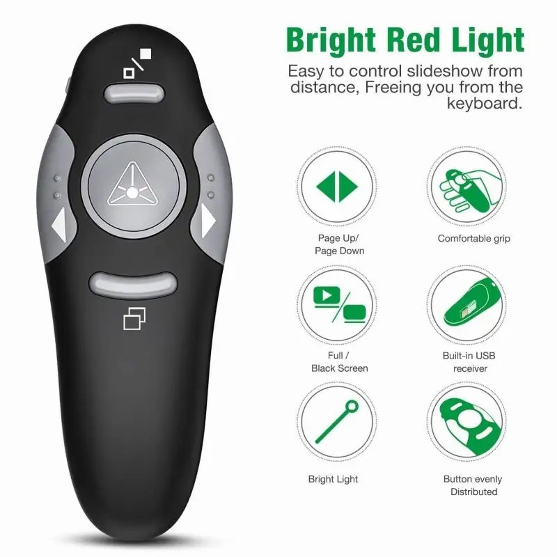 2.4 Ghz Wireless Presenter Pen Powerpoint PPT Presentation  RF Remote Control Red Laser Pointers USB Pen