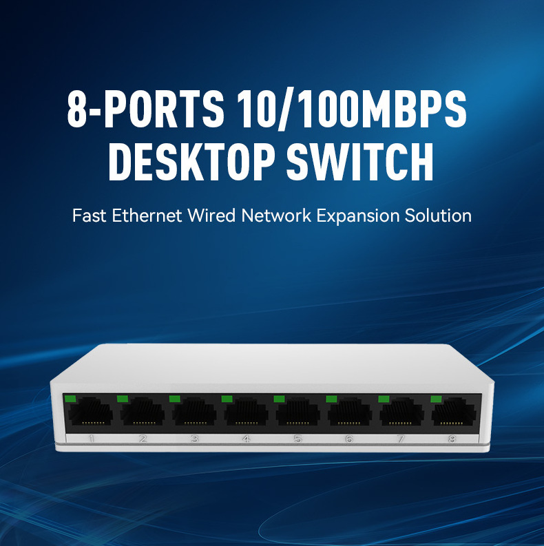 Cheap Price Wall Mounted 8 Port 10/100Mbps Ethernet Switch IP178G Plastic Case Desktop Switch Network Switch