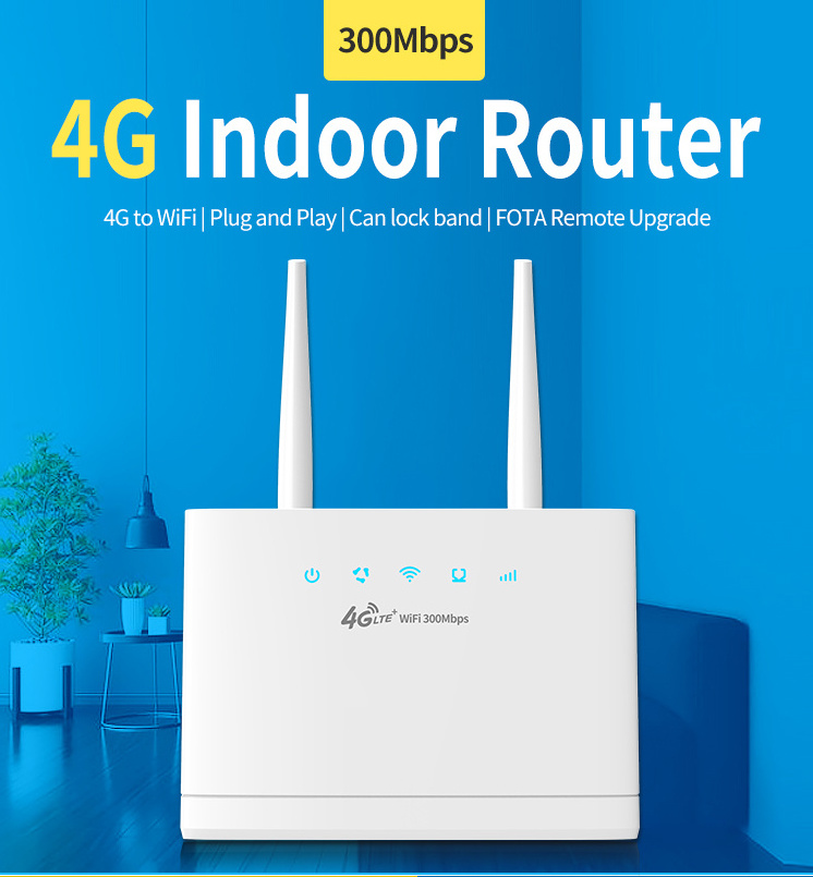 Wireless Lte Internet Router Mobile Broadband Modem Wifi Hotspot Sharing 300mbps 4G Adsl2 Modem Wired 1micro-sim Card Slot 2.4G