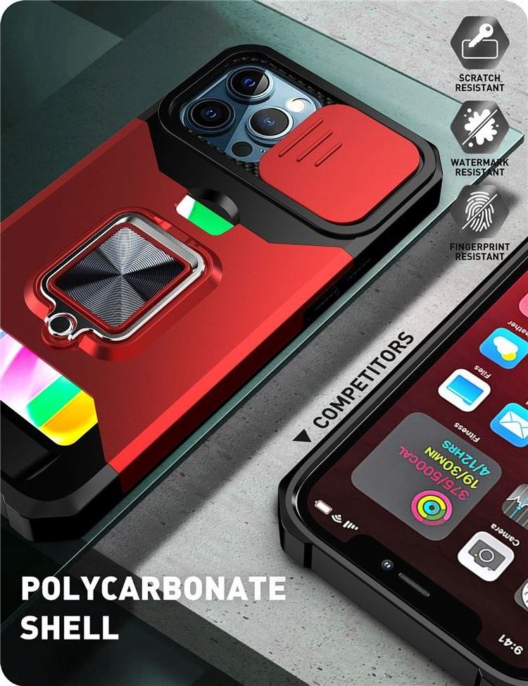 Hybrid Card Slot Ring Holder Kickstand Back Cover Slide PC Lens Protective Phone Case For Xiaomi Black Shark 4S