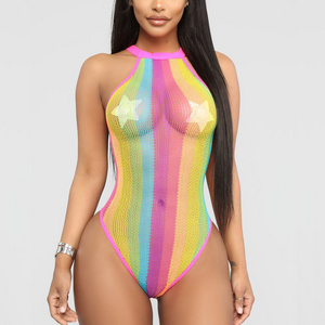 2024 New Private Label African Swimwear Women Bikini One Piece Swimsuit Crotchless Swimwear