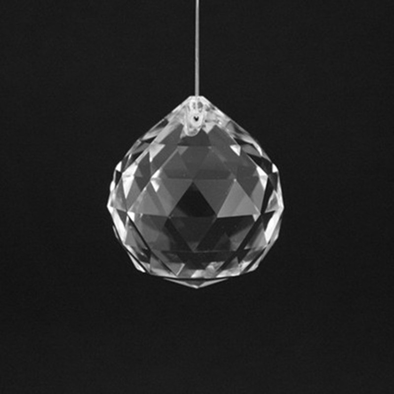 40MM Clear Crystal Hanging Light Glass Transparent Ball Feng Shui Light Shinning Ball With Hole