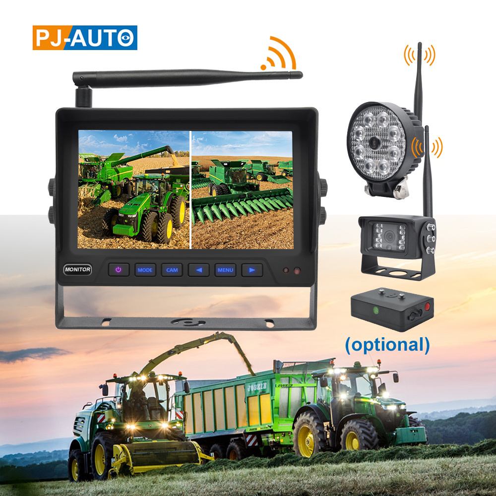 PJAUTO 7''HD IPS Digital Wireless Monitor Camera with Built-in Battery and Magnet