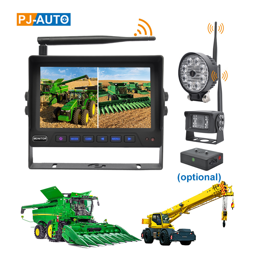 PJAUTO 7''HD IPS Digital Wireless Monitor Camera with Built-in Battery and Magnet