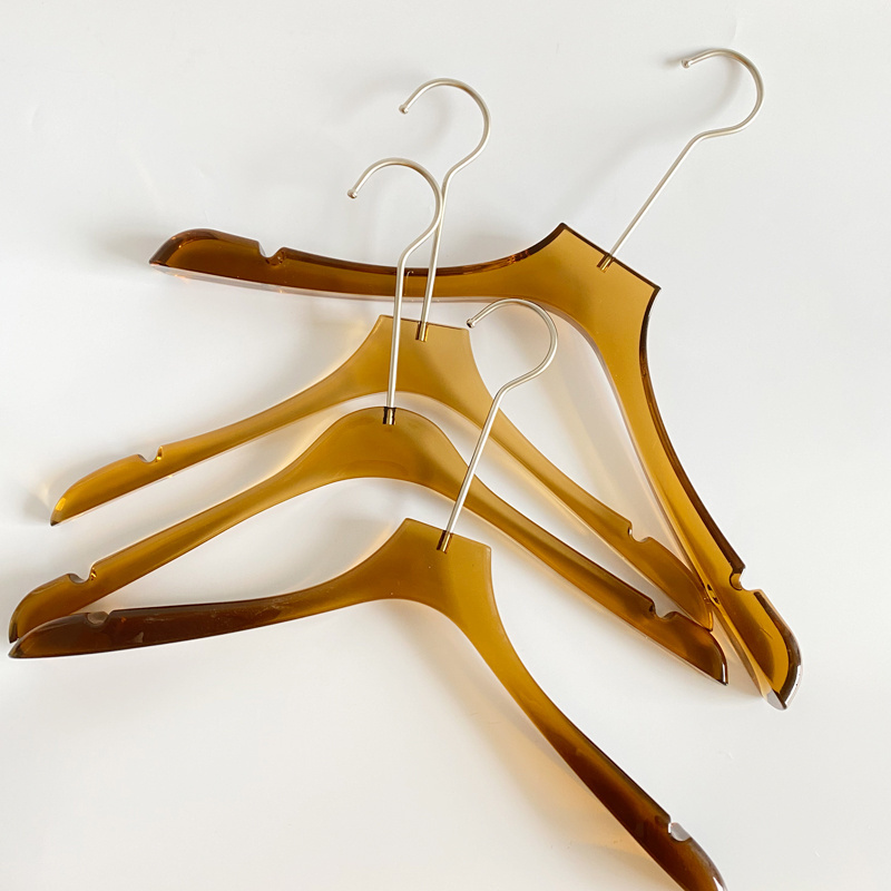 Brown Plastic Stock Men'S Clear Hangers Crystal Acrylic Clothes Pants Hangers Set Adult Transparent For Coat