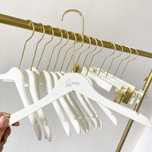 Children Kids Girl Boy Plastic Clothes Pants Shirts Coats Hangers Gold PP Non-Slip Rack For Children