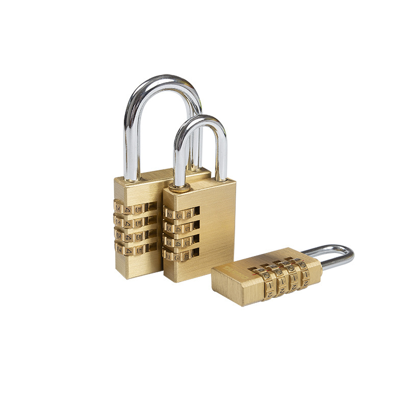 Free sample High  Security Anti-thief brass combination padlock 4 digit luggage padlock code combination lock