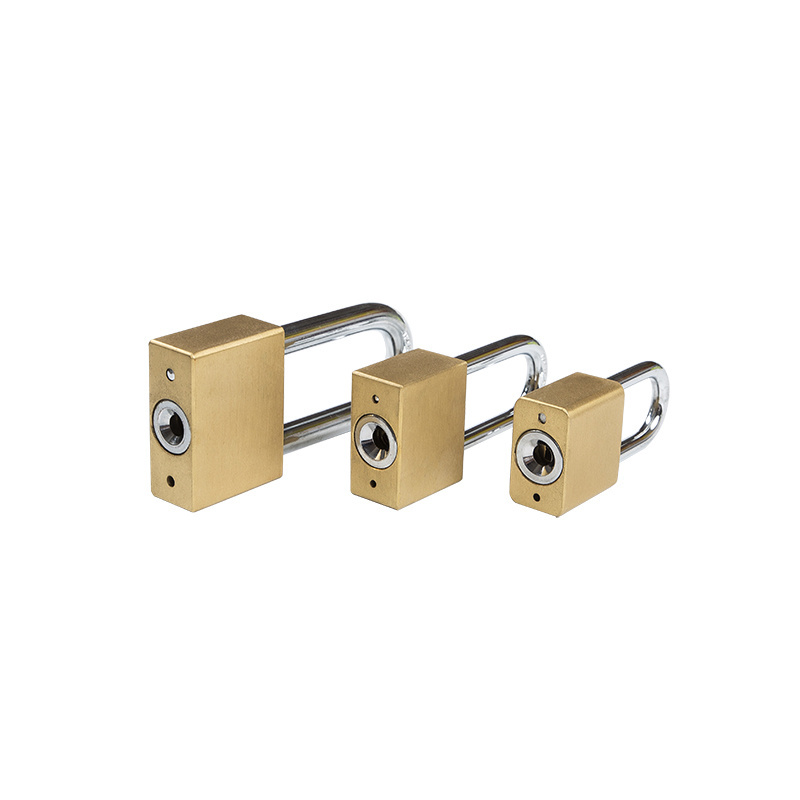 Padlock Compact Anodized Brass Padlock 40mm Hardened Steel Long Shackle For Industrial Lockout-tagout