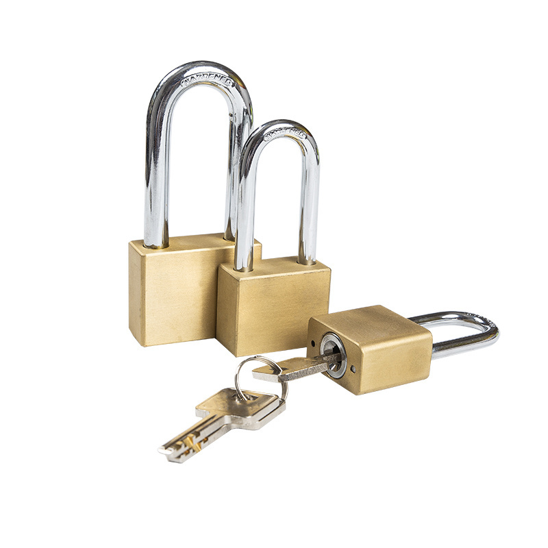 Padlock Compact Anodized Brass Padlock 40mm Hardened Steel Long Shackle For Industrial Lockout-tagout