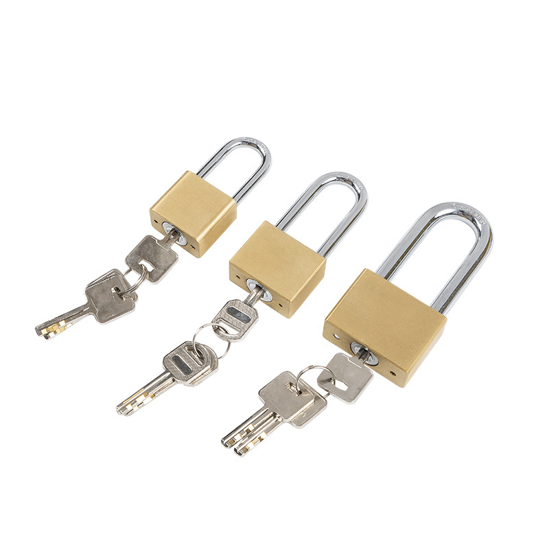 Padlock Compact Anodized Brass Padlock 40mm Hardened Steel Long Shackle For Industrial Lockout-tagout