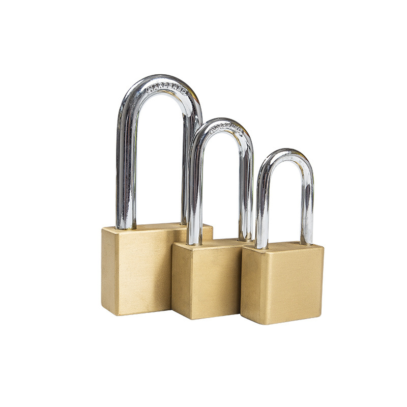 Padlock Compact Anodized Brass Padlock 40mm Hardened Steel Long Shackle For Industrial Lockout-tagout