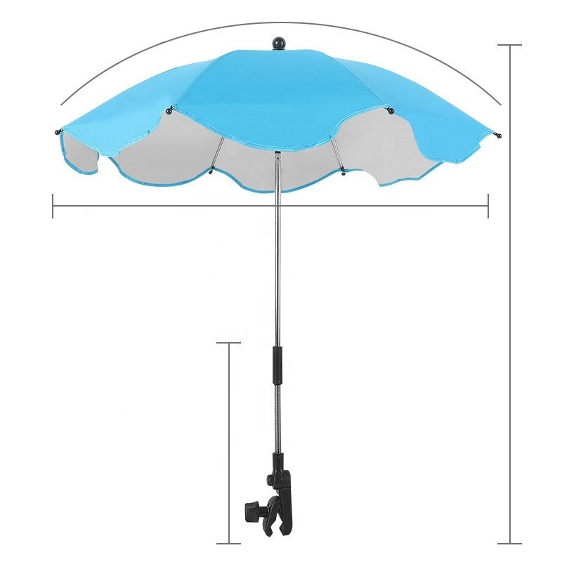 Wheelchair Stroller Bicycle Umbrella Attachment Hand Baby Stroller Fixture Umbrella Stiff Nylon Net Fabric