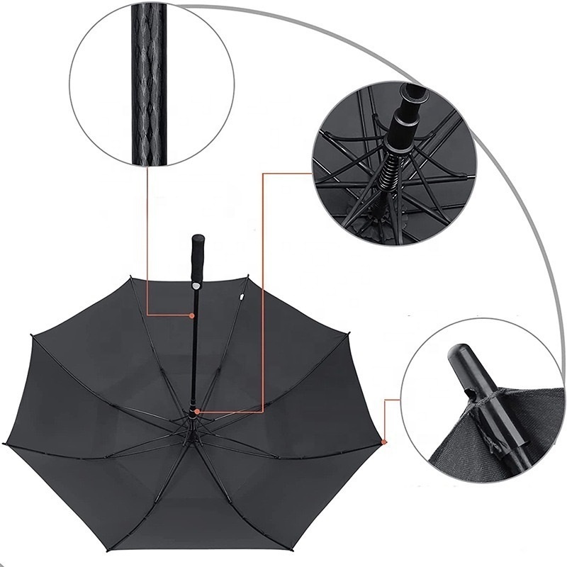 Auto Open Golf Umbrella Factory Wholesale Custom Windproof Big Umbrella For The Rain 30 inch golf umbrella