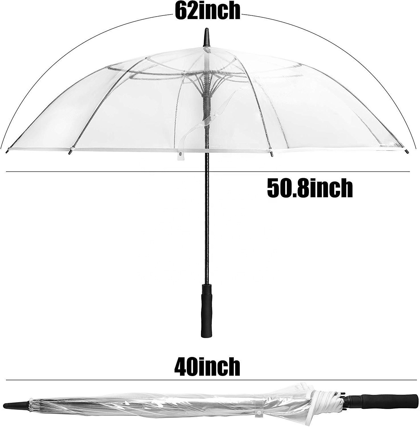 Transparent Windproof Rain Transparent Umbrella Newest Design Clear Umbrella With Custom Logo