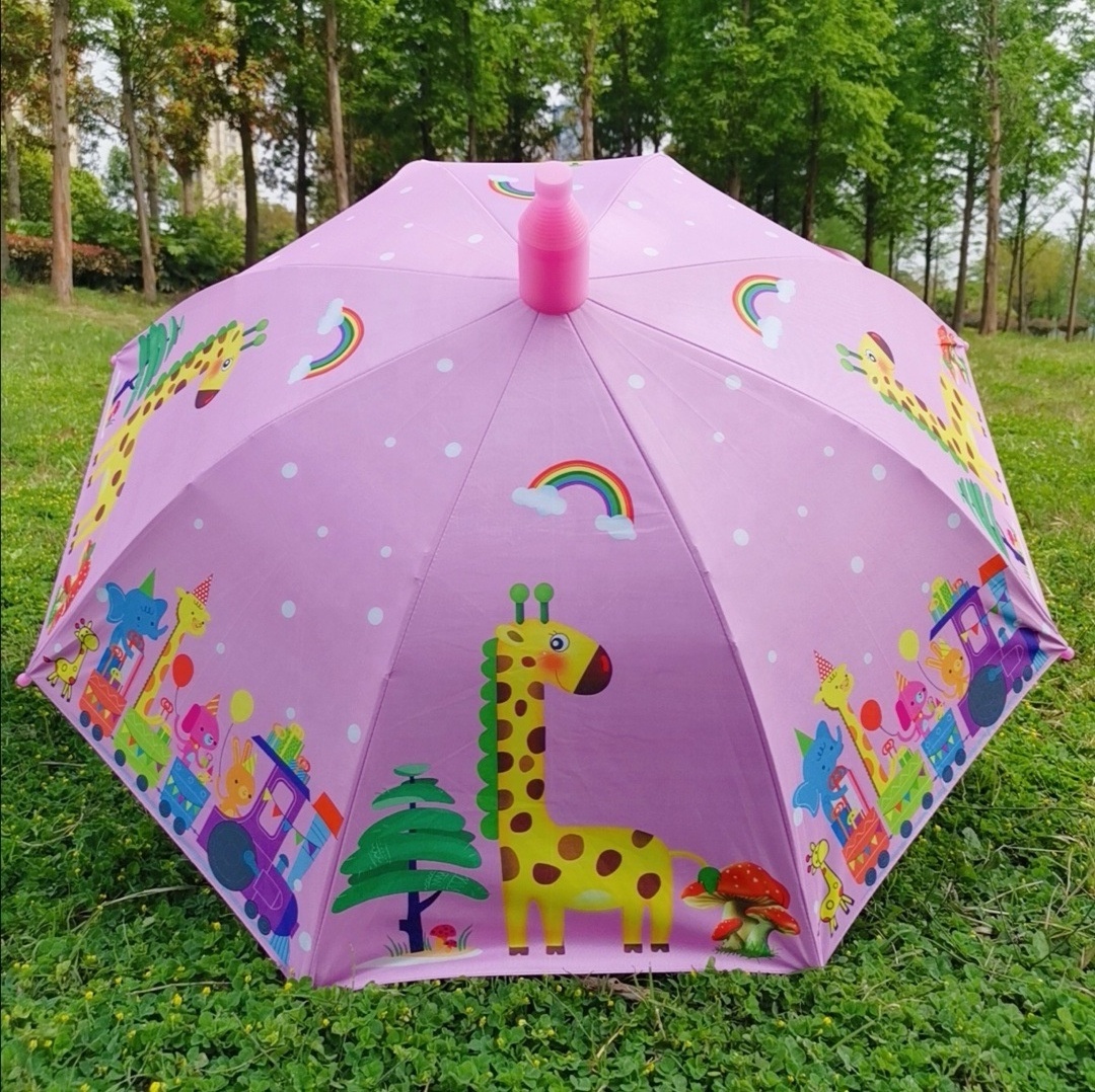 Rainbow Kids Umbrella Children Reflective Umbrella Holder For Home Cartoon Animal Head Umbrella