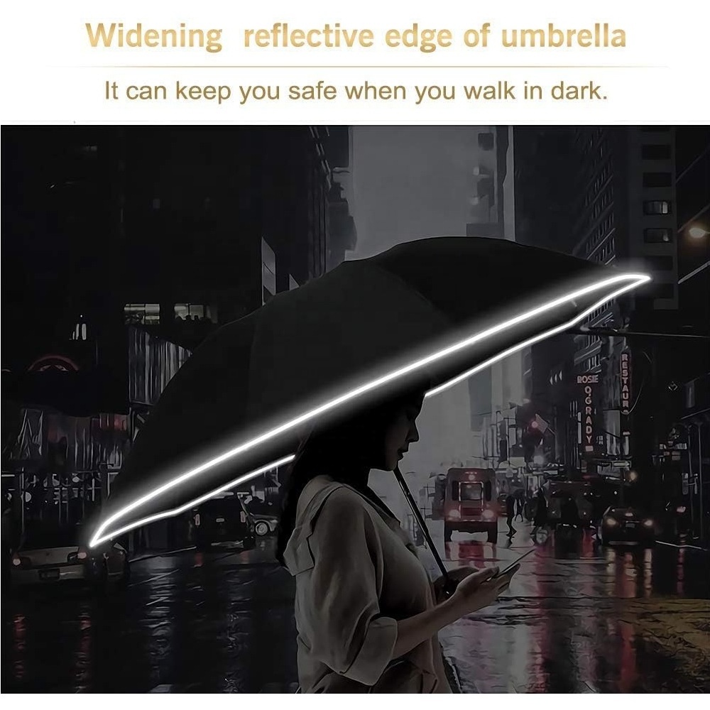 62 Inch Large Reverse Umbrella Down Umbrella Inside Capsule Umbrella With Led Light