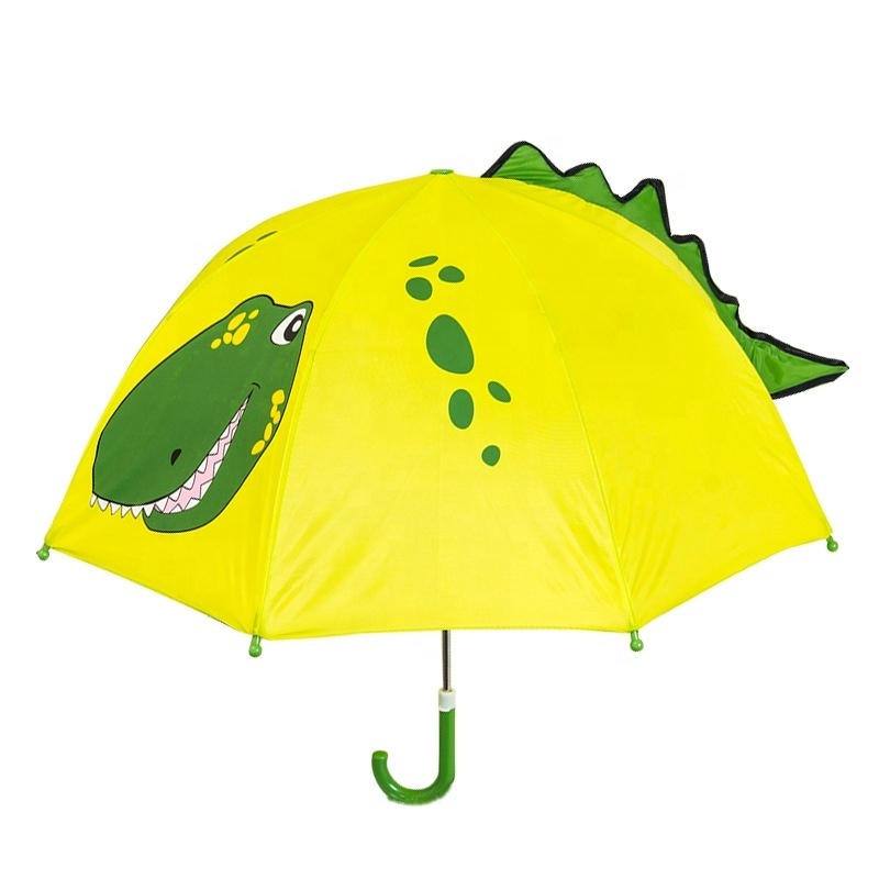 Kids Character Rain Umbrella Safety Design With Animal's Ears Cheap J Handle  Kids Cartoon Rain Umbrella