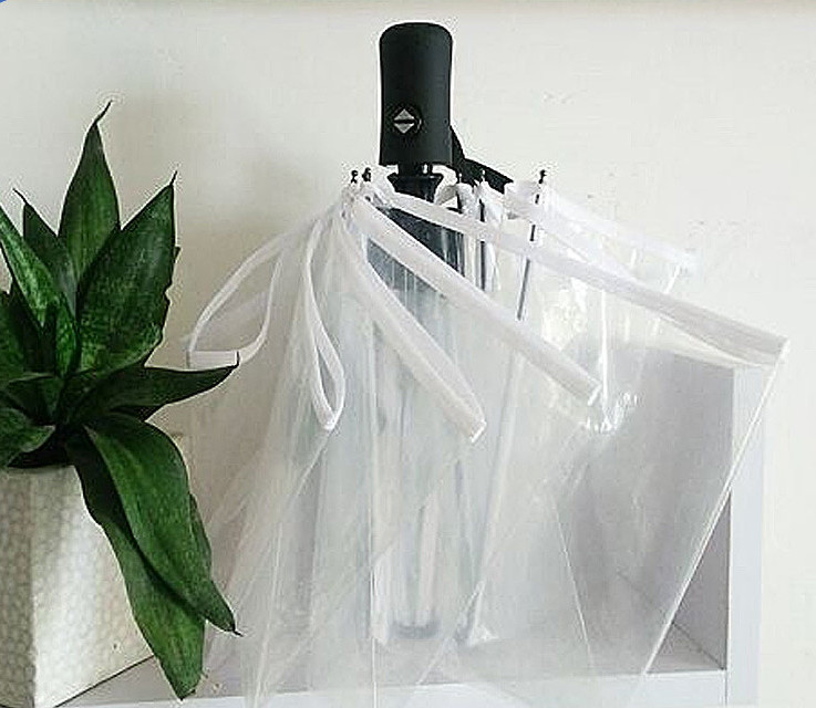 Mini Clear Umbrella Transparent Clear Dome Umbrella Support Transparent Folding Rain Umbrellas