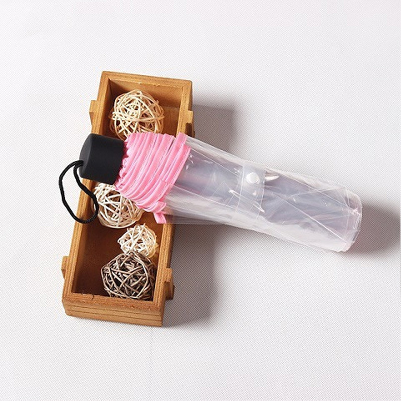 Mini Clear Umbrella Transparent Clear Dome Umbrella Support Transparent Folding Rain Umbrellas