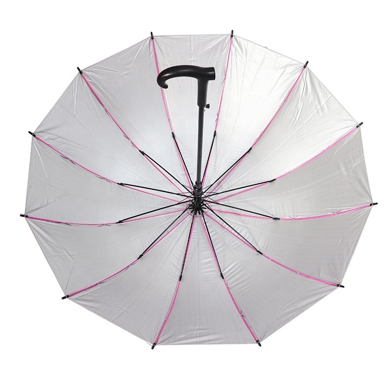 Umbrella With Silver Coating Proof Long Handle Sun Umbrella Replacement Cover Short Walking Stick Umbrella