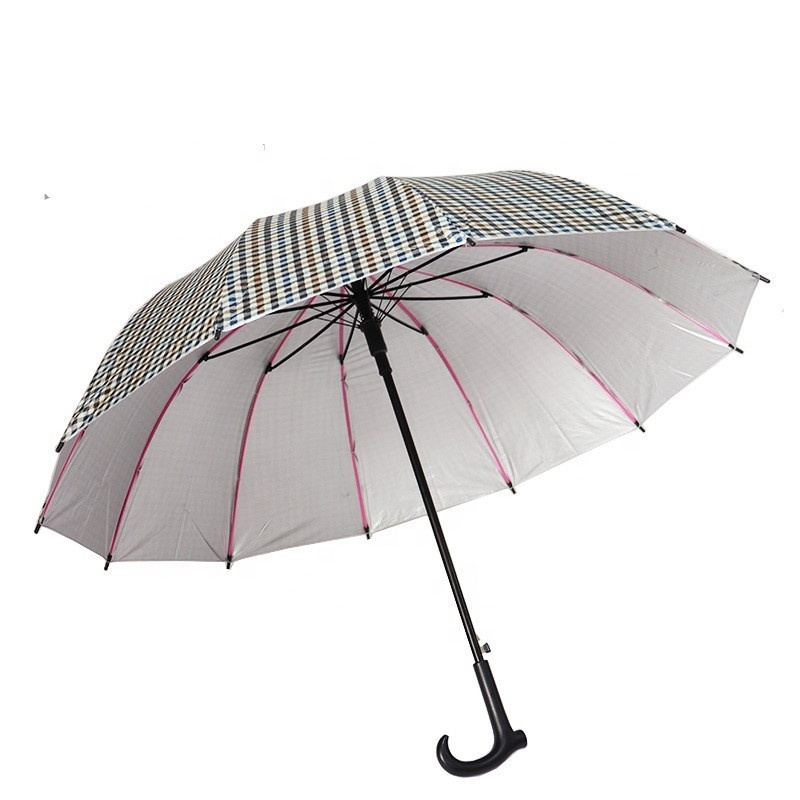 Umbrella With Silver Coating Proof Long Handle Sun Umbrella Replacement Cover Short Walking Stick Umbrella