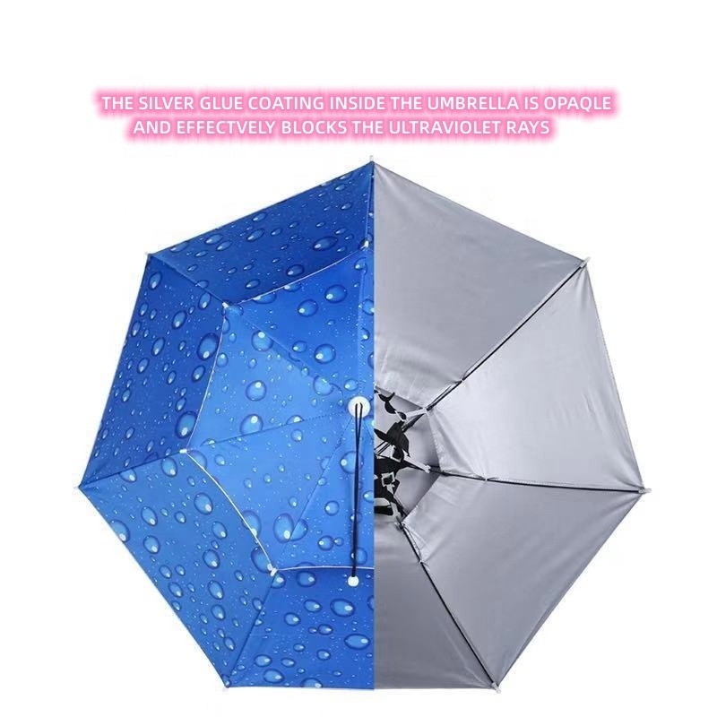 Umbrella Hat Double Canopy With Silver Coating Sun Uv Windproof Manual Open Cooling Fishing Umbrella