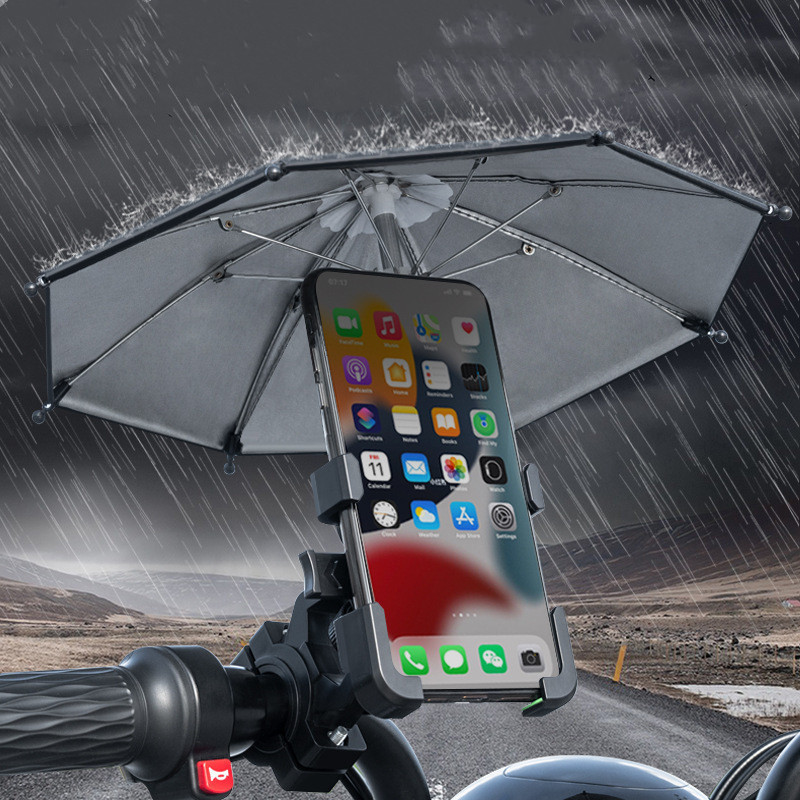 Mini Umbrella Cell Phone Protector For Motorcycle With Umbrella Straight Handle Umbrella