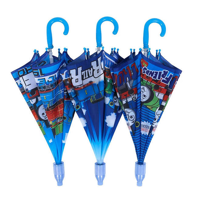 Children's Safety Straight Umbrella For The Rain Special Cheap Cartoon Fashion Transparent Clear Umbrella