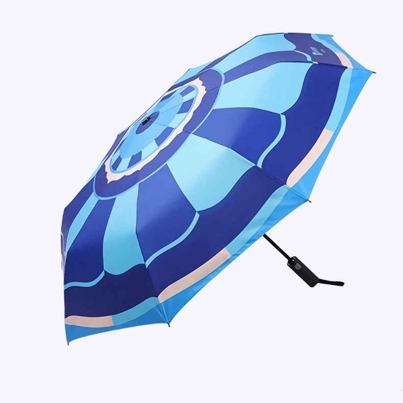 Full Automatic Umbrella Customized Blue Black Uv Coating Dual-Use Waterproof Windproof Custom Umbrellas