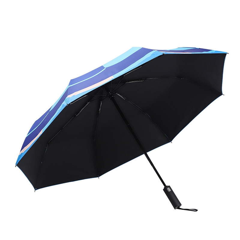 Full Automatic Umbrella Customized Blue Black Uv Coating Dual-Use Waterproof Windproof Custom Umbrellas