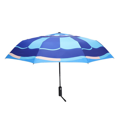 Full Automatic Umbrella Customized Blue Black Uv Coating Dual-Use Waterproof Windproof Custom Umbrellas