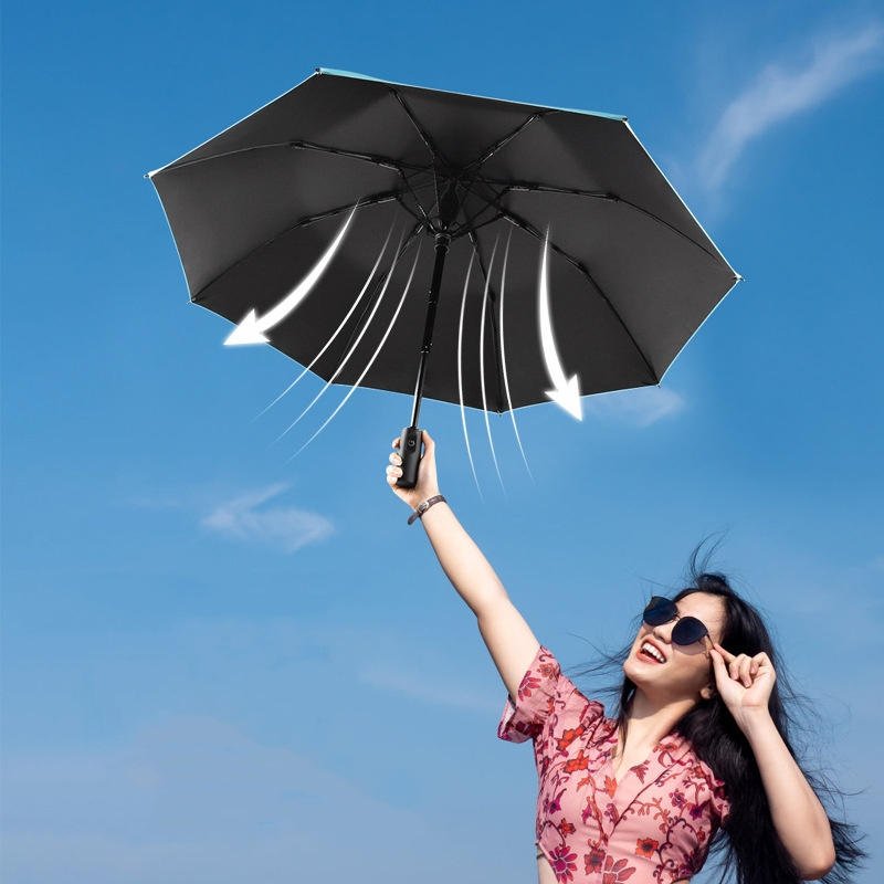 Umbrella With Cooling Fan Fully Automatic Foldable Sombrillas Hot Selling With Sleeve Umbrella Mist Fan