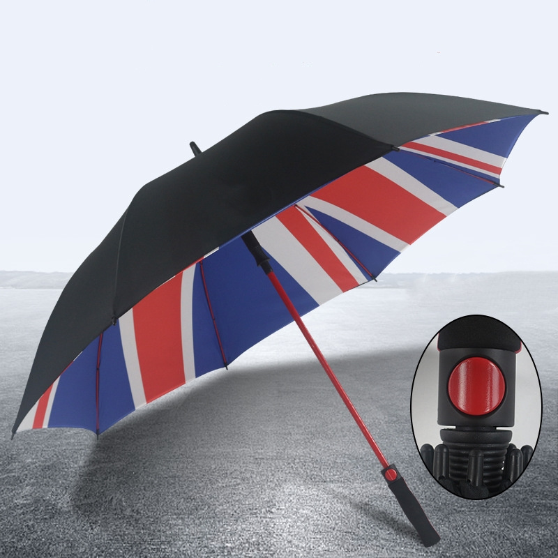 Automatic Golf Straigh Umbrella Made In China Extra Large Straight Handle High Quality Umbrella Uk Flag