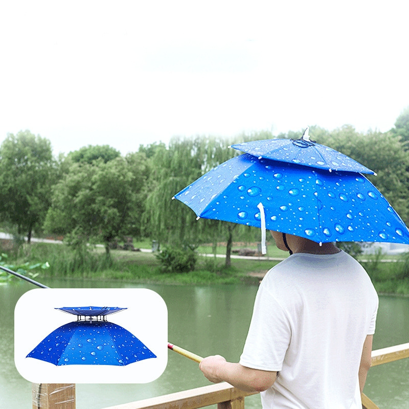 Uv Protection Sun And Rain Umbrella Hat Cheapest For Promotion Black Coating Umbrella Stock Lots