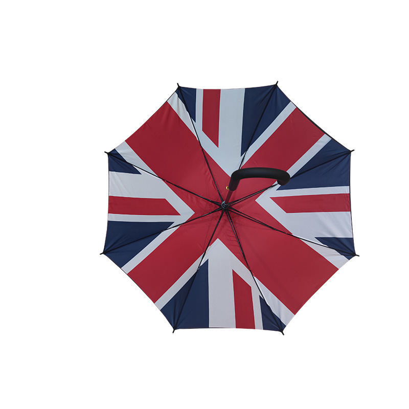 J Handle Umbrella Uk Flag Top Quality Customized Design Double Fabric 10k Wind Resistant Handwork Umbrella