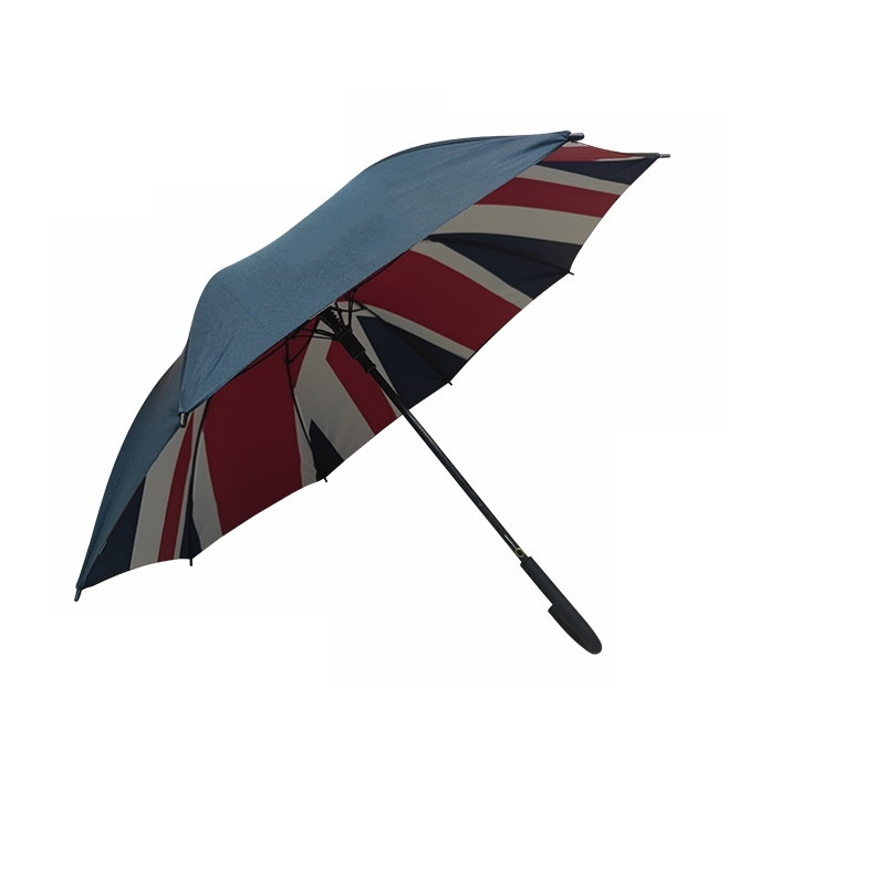 J Handle Umbrella Uk Flag Top Quality Customized Design Double Fabric 10k Wind Resistant Handwork Umbrella