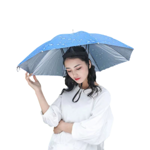 Lady'S Women Girl Fashion Hat Umbrella With Printed Pattern Uv Protection Sun And Rain Umbrella Hat