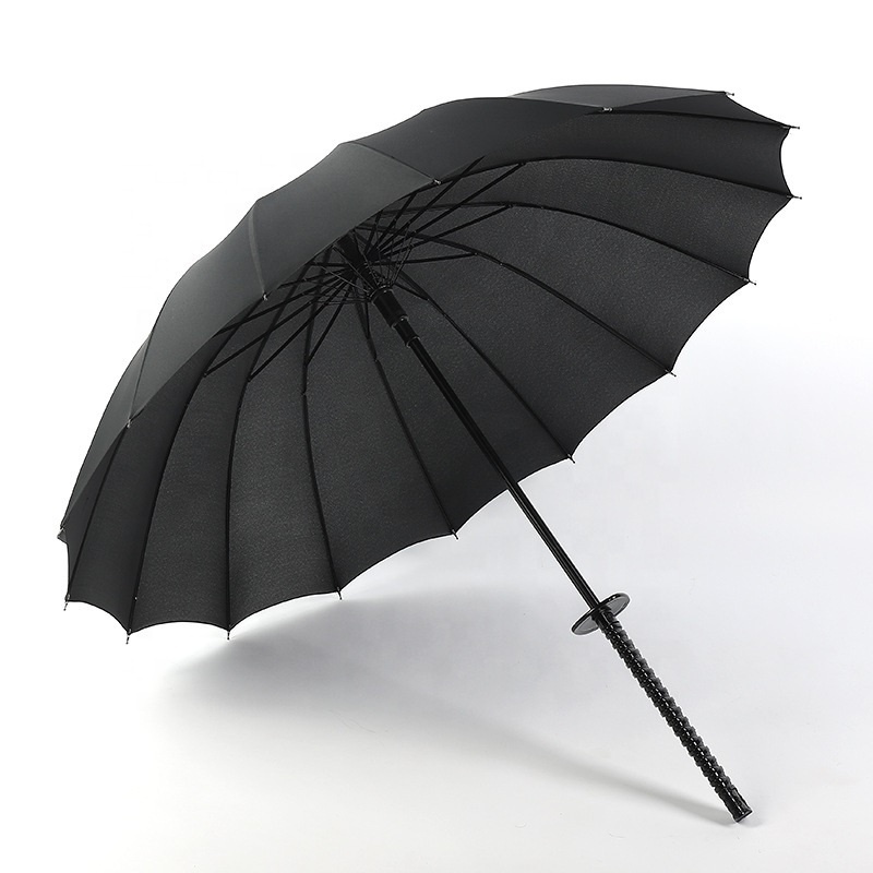 Rain Umbrellas For Sale With Creative  Sword Long Handle Export To Japan Top Quality Large Black Umbrella